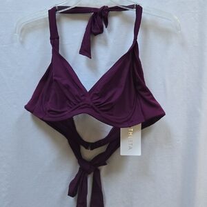 Athleta Deep Plum Halter Bikini Top